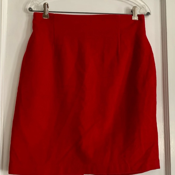Vintage Capezio Red Pencil Skirt Womens 10 Wool/Nylon/Cashmere short - Picture 6 of 9